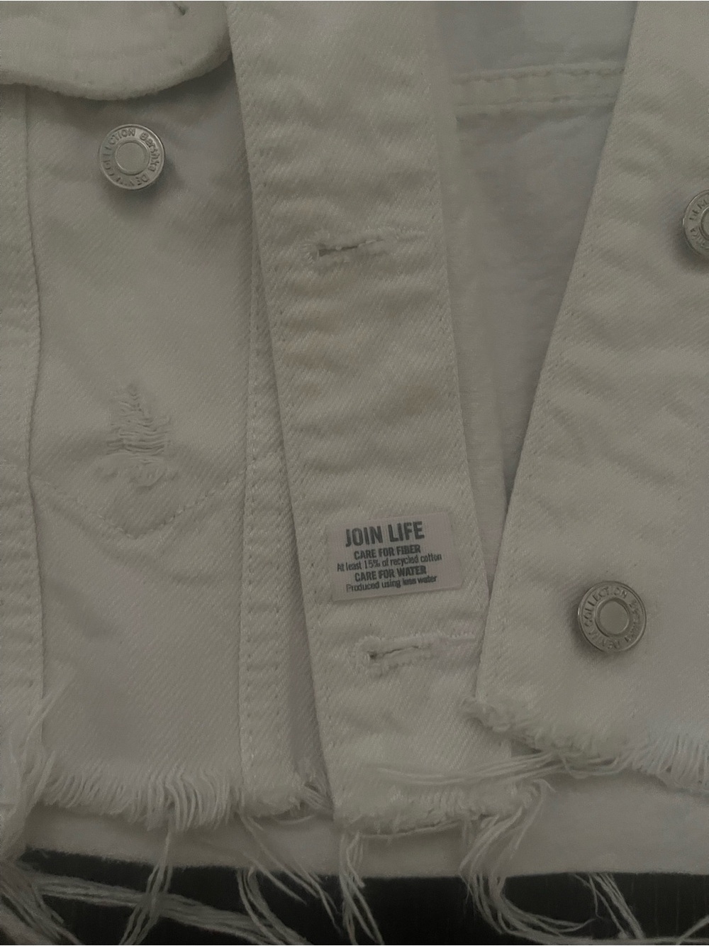 Cropped White Denim Jacket - Unbranded - Picture 3 of 5